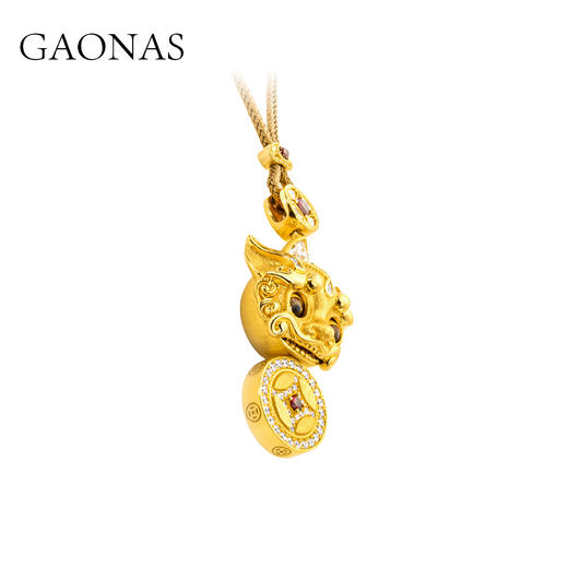 GAONAS 瑞兽献宝 时尚金色貔貅项链11938XGO 商品图1