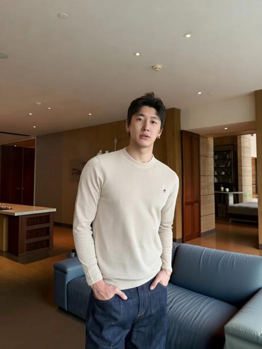 F032787春款胸前刺绣小标logo长袖打底休闲衫男女同款 商品图6