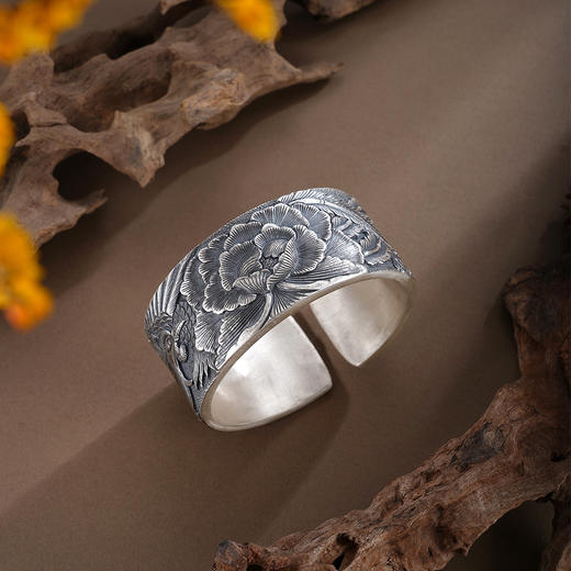 子佩集S999手工银【凤凰牡丹】手镯【ZYG024】原创设计2602 商品图1