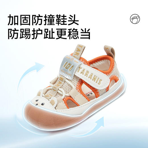 泰兰尼斯101童鞋夏季步前鞋女童赤足鞋婴儿鞋男童宝宝鞋透气凉鞋T24B6B8791 商品图2