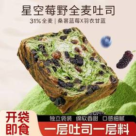 【绵软香甜！独立袋装】星空莓野全麦吐司厚切生即食早餐代餐好吃果干面包。xa