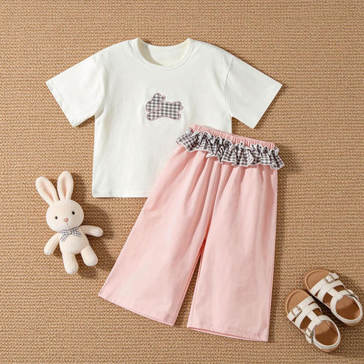 贝贝怡夏日女童冰感短袖套装ZB2FT002 商品图3