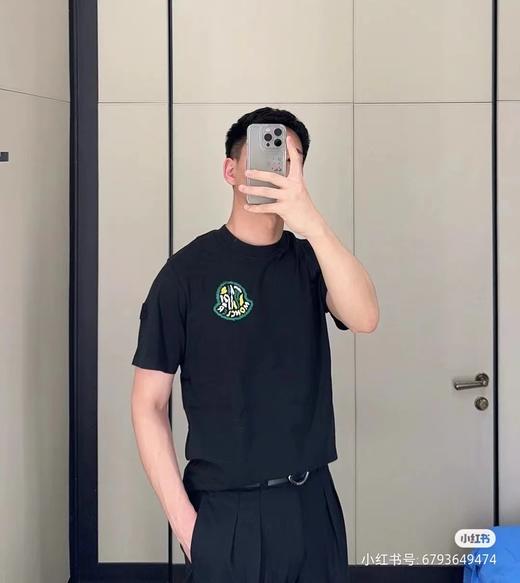 F032724夏季新款端丝光棉男女同款胸前徽标涂鸦logo短袖T恤 商品图8