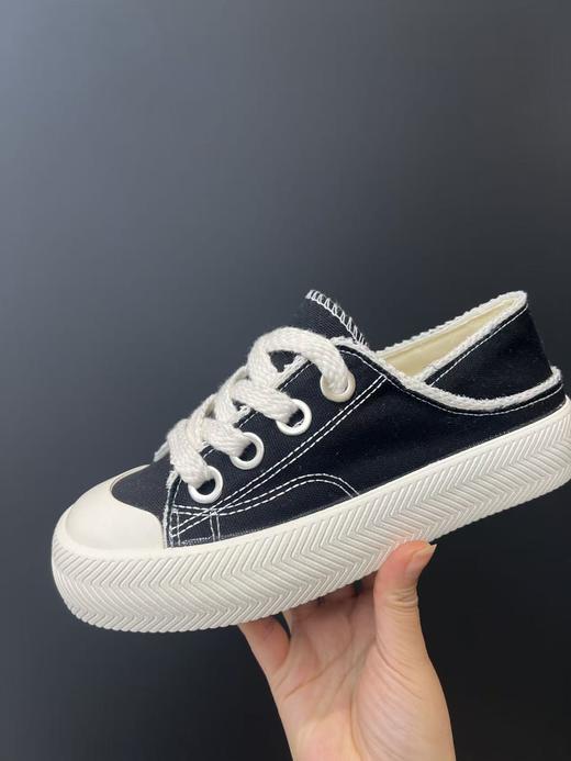 【HF】无忧购“清仓福利”（55/2件）韩版低帮帆布鞋女系带厚底平跟板鞋百搭休闲鞋（截单后3-5天发货) 商品图8