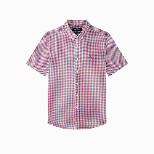 【纯棉】德鲨男士短袖格子衬衫2026夏季新款休闲打底上衣男装衬衣 商品图4