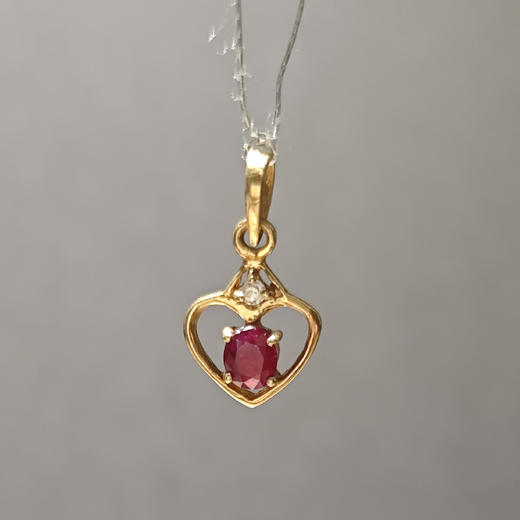 18K黄金镶红宝石项链坠 商品图0