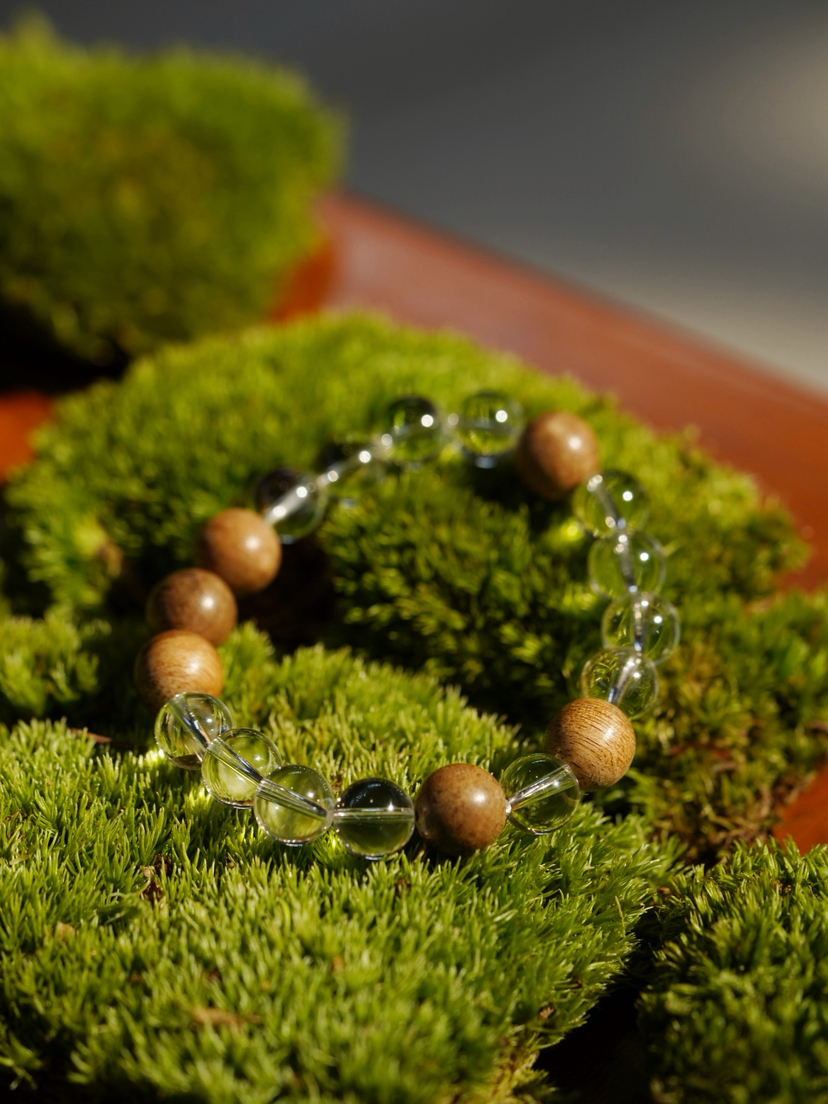 白水晶沉香手串