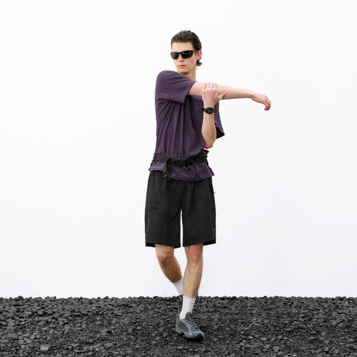 714street凉感防晒抽绳腰围运动短裤男款 夏季轻薄休闲宽松五分裤 商品图4