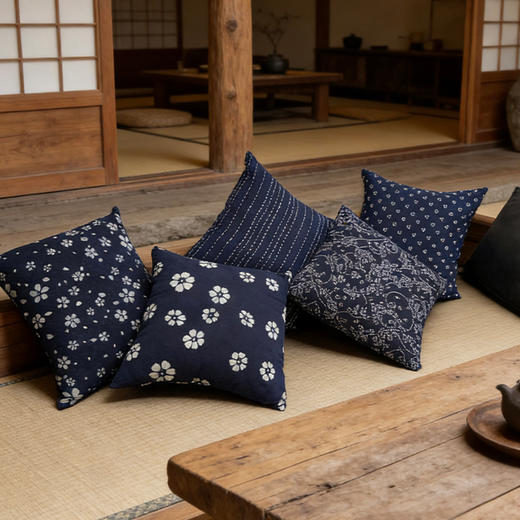 【林栖好物】LX1126004手工蓝印花抱枕（预售7天发货） 商品图0