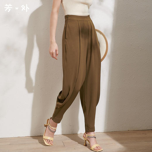 芳外2025夏季新款时尚个性百搭长款垮裤宽松纯色薄款休闲裤女0756 商品图0