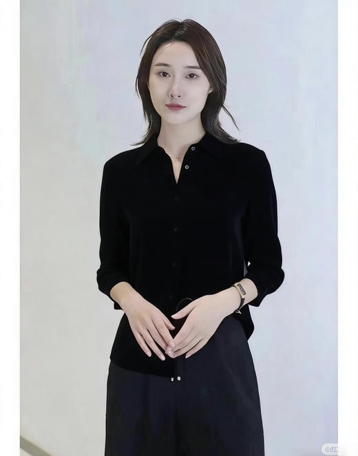 327-2 绝杀亏清 小禾七分袖 真丝弹力重绉 翻领衬衫 通勤一级棒👍 商品图3