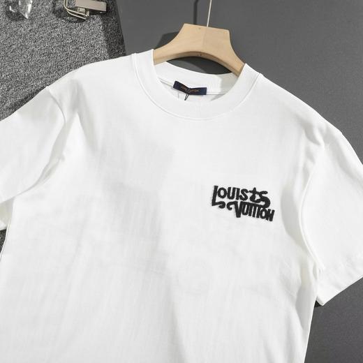 F032710早春新款纯棉双纱水洗情侣款绣花字母标识短袖T恤 商品图5