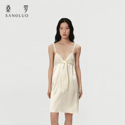 蕾丝回潮』桑罗法式真丝吊带短裙100%桑蚕丝女睡裙可外穿2026新款 商品图0