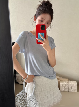 耐尔 天丝羊毛圆领T恤 W4120【2605服装专场】