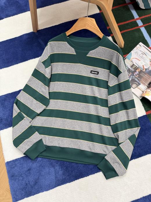 缪缪 最新系列双层面料条纹长袖T恤 商品图9