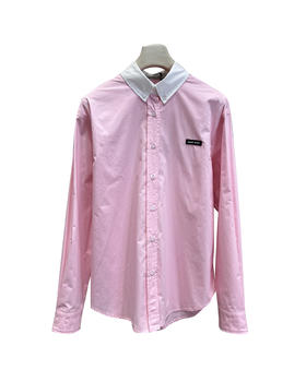 女款拼色长袖宽松衬衫fe017