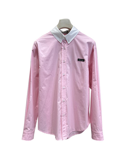 女款拼色长袖宽松衬衫fe017 商品图0