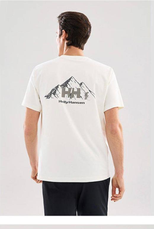 王一博同款HH海丽汉森26夏情侣纯棉速干抗菌LOGO山脉图案短袖T恤 商品图1