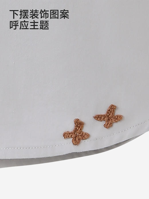 【高定系列】英氏儿童长袖衬衫男童女童春秋衣服百搭浅灰色衬衣YRCAJ1S082A 商品图4