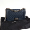【9新】CHANEL香奈儿LEBOYA67086Y833384B800中号蓝色银扣荔枝牛皮LEBOY链条包单肩包女士180326TJ19 商品缩略图1