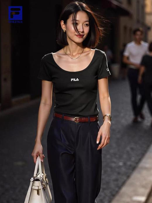 F032716一包两件夏季新款休闲百搭简约修身U领短款上衣短袖T恤 商品图13