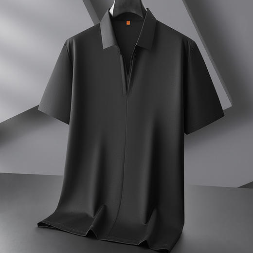 【DDP】大依优型大码男装夏季小V领短袖POLO衫双叠领商务休闲上衣棉质T恤 商品图2