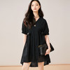 芳外2025夏季新款时尚黑色短袖连衣裙镂空设计收腰宽松裙子0332 商品缩略图3