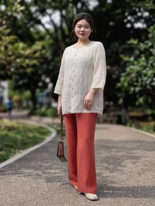 【群内福利】【天丝亚麻裤】很好遮住腿部肉肉，线条顺直流畅不肥大天丝亚麻在上身时能感受到有量感的垂坠体感清爽舒畅，轻盈吸汗而不粘身 商品图4