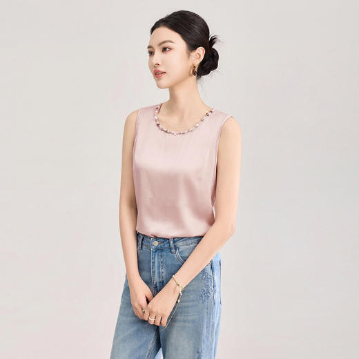 「高货wl」全新升级【铂金会员174/天猫229/差价55】(03000)洛诗琳法式重工蕾丝背心女2026夏季新款百搭钉珠无袖上衣 商品图0