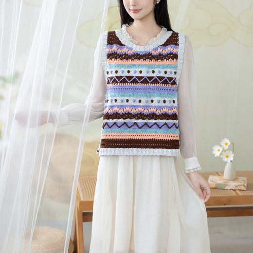 苏苏姐家睦边背心手工diy钩针自制上衣编织4股棉毛线团材料包 商品图2