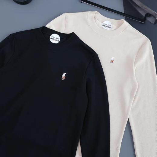 F032787春款胸前刺绣小标logo长袖打底休闲衫男女同款 商品图2