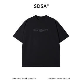 SDSA男装2026新款高贵轻奢美式潮牌印花字母圆领短袖T恤百搭宽松