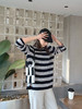 【条纹控】噢蜜ooomeooo三醋酸藏青条纹宽松套头衫 商品缩略图2