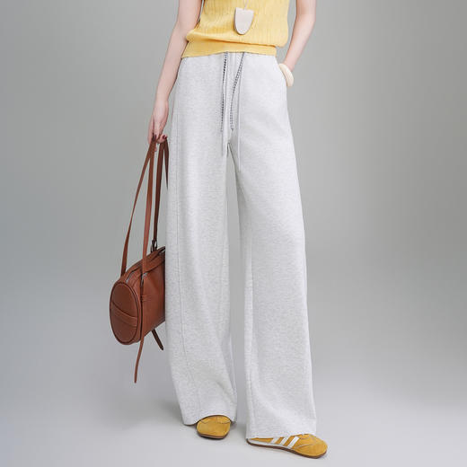 「自」全新升级【铂金会员174/天猫229/差价55】(22946)洛诗琳新款垂感窄版阔腿裤2026系带松紧腰百搭简约休闲裤 商品图1