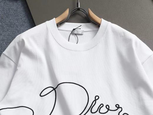 F032754休闲宽松男女同款日常通勤字母刺绣工艺圆领短袖T恤 商品图3