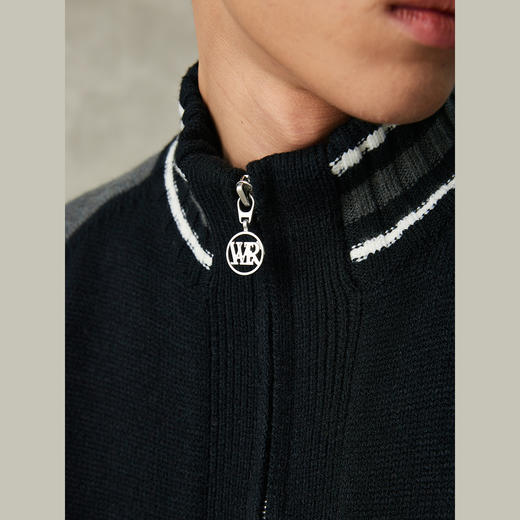 NPC潮牌环保纱线开衫立领毛衣柔软情侣撞色秋冬休闲上衣NP38SW37 商品图3