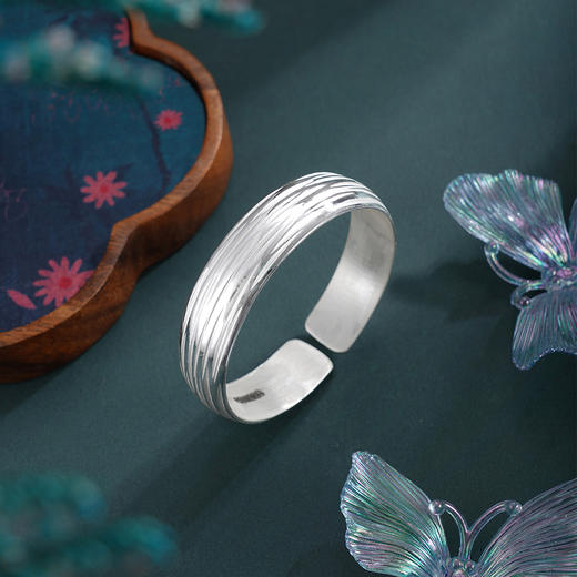 子佩集S999手工银【月汐吻痕】手镯【55031102】原创设计 商品图1