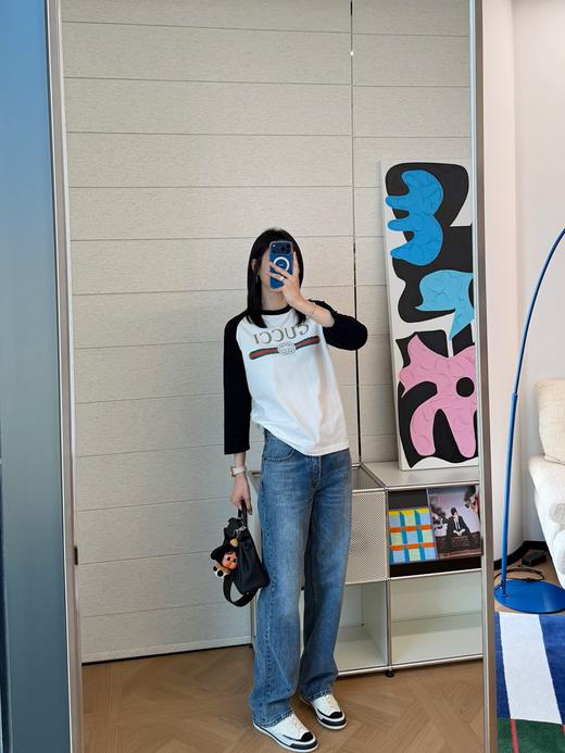 古驰 26春夏新款 复古织带印花 7分袖（MM） 商品图4