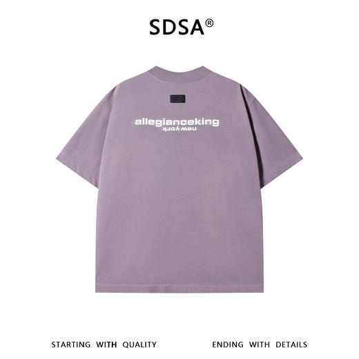 SDSA男装2026新款高贵轻奢美式割破印花字母圆领短袖T恤百搭时尚 商品图1