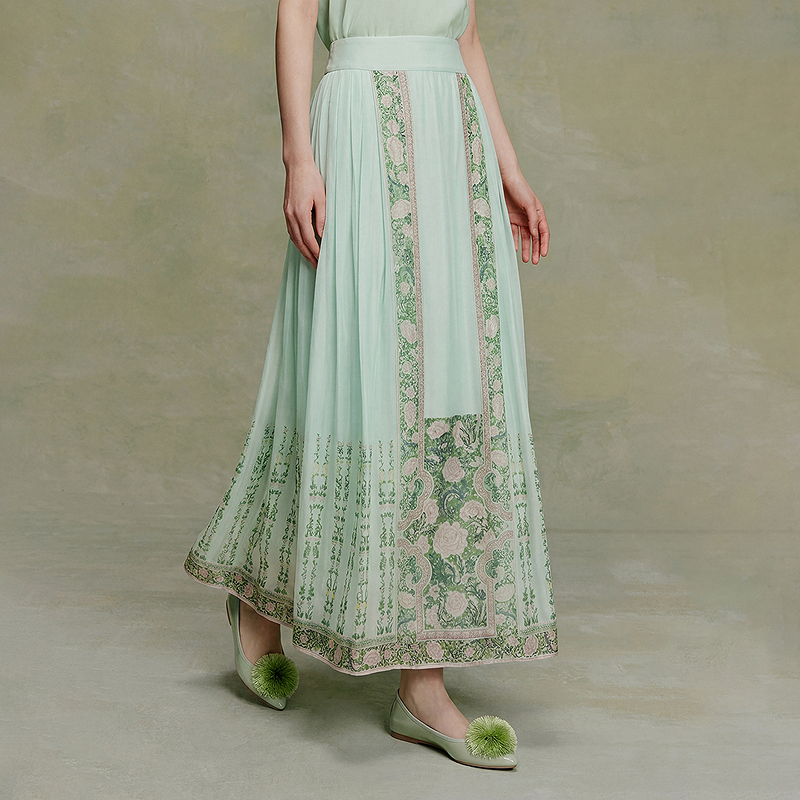 【林栖设计小店】（预售15天发货）醉芳菲|时装周同款花神改良轻凉马面裙2026夏新款半裙C1963001