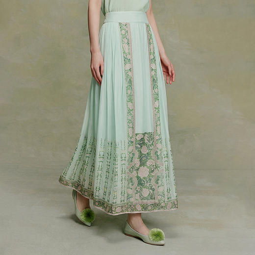 【林栖设计小店】（预售15天发货）醉芳菲|时装周同款花神改良轻凉马面裙2026夏新款半裙C1963001 商品图0