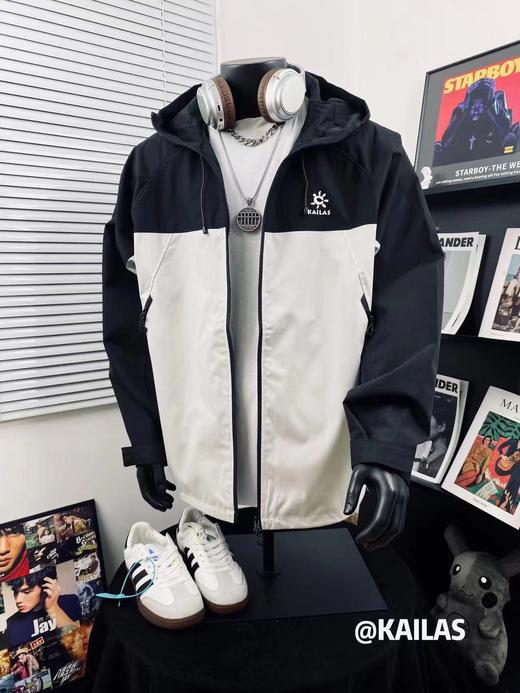 F032735春季新款户外运动内外双拉链训练重工连帽长袖冲锋衣 商品图2