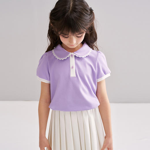 笛莎Deesha 2026年夏季新款松饼熊女童短袖T恤 商品图4