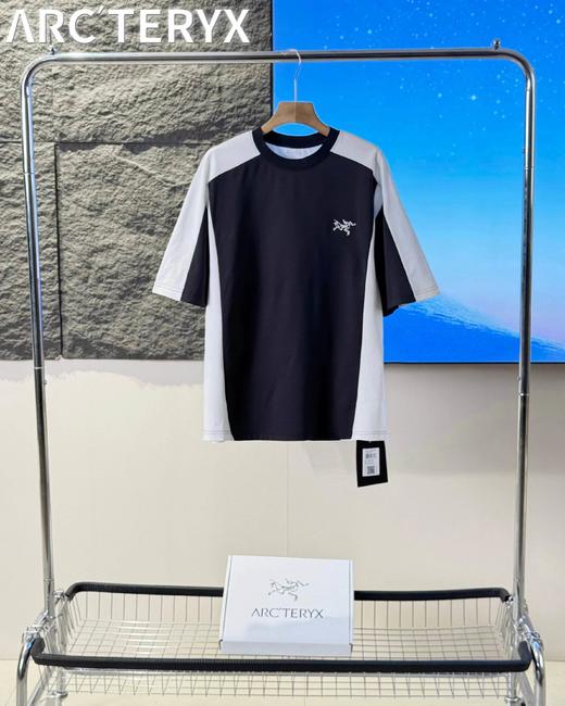 F032743拼接短袖圆领休闲运动服情侣款速干透气运动休闲训练短袖T恤 商品图4