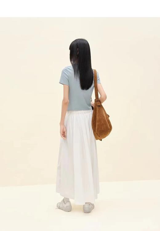 F0327113春夏氛围感糖果色系纯色舒适柔软圆领短袖T恤 商品图7