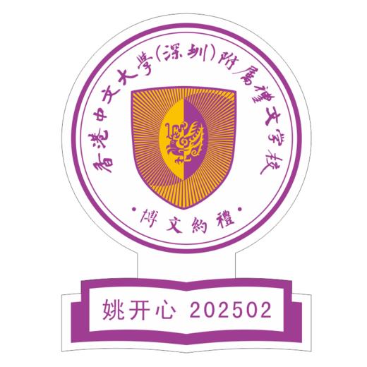 定制香港中文大学（深圳）附属礼文学校熨烫校徽学生姓名贴包邮 商品图1