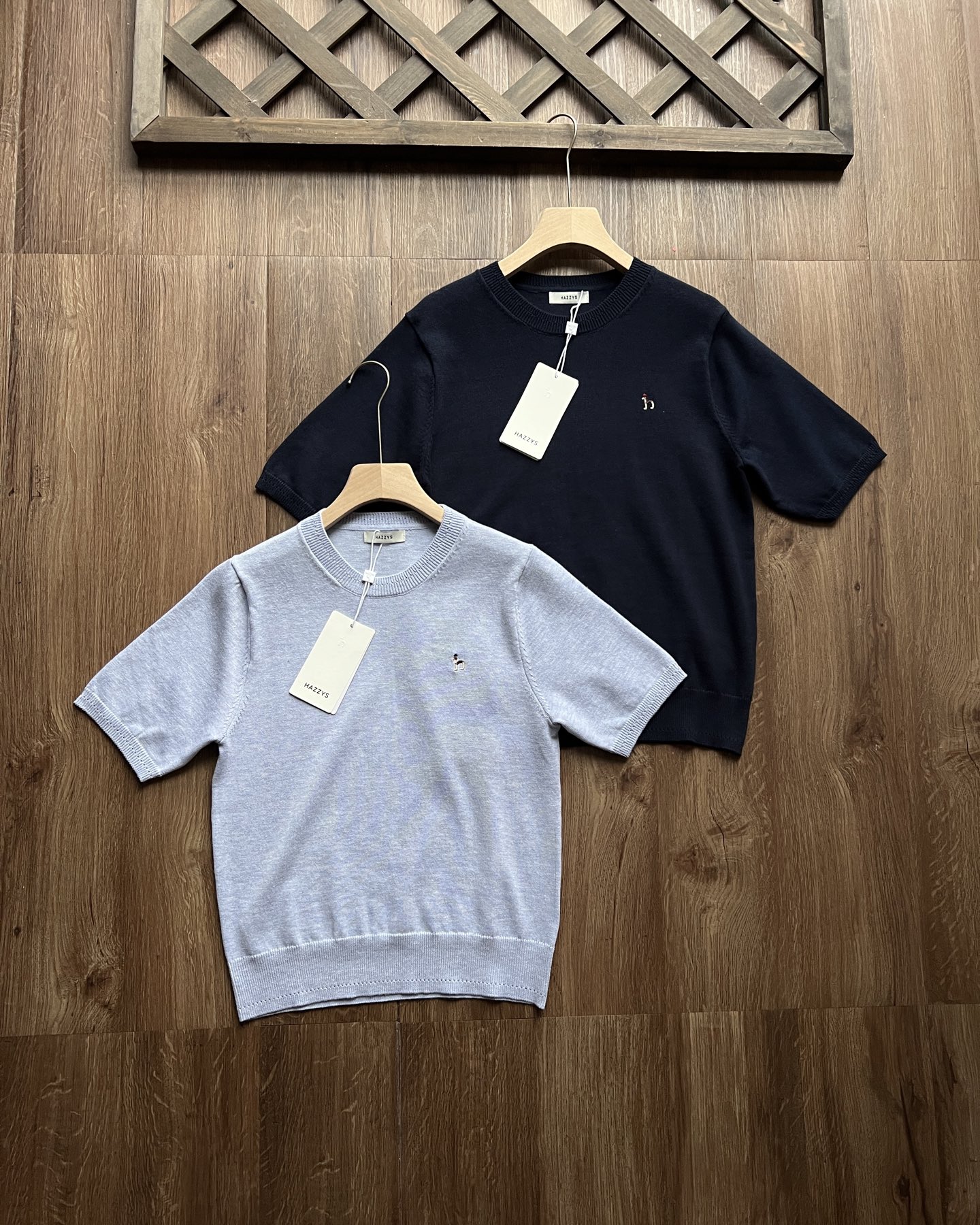 点此购买 哈吉斯女士春季时尚休闲通勤打底圆领短袖针织衫 xj 343638