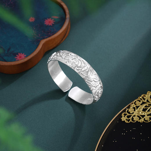 子佩集S999手工银【花开锦绣】手镯【ZYG015】原创设计2602 商品图1