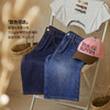 马登夏日复古深蓝丹宁牛仔七分裤新款阔腿显瘦小个子修腿型裤子女 商品缩略图1