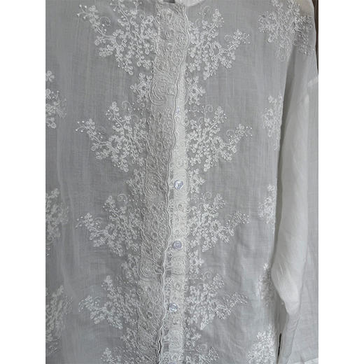 轻盈春日 100%苎麻新中式小立领衬衫/外套 重工刺绣 宽松版型 日常多场景可穿的新中式 商品图7